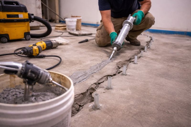 Cracked Basement Floor Repair in Malden, MA