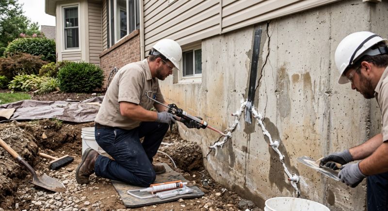 Cracked Foundation Repair in Brookline, MA