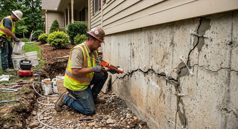 Cracked Foundation Repair in Danvers, MA