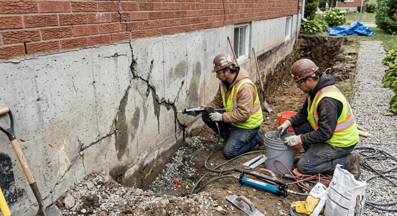Cracked Foundation Repair in Littleton, MA