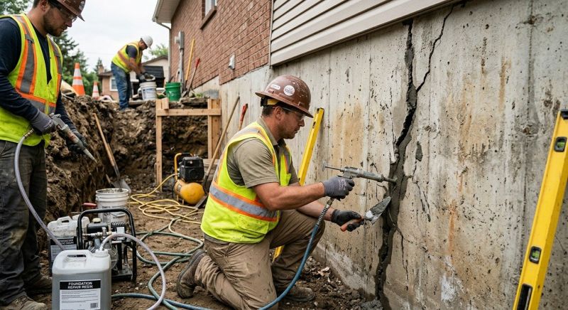 Cracked Foundation Repair in Natick, MA