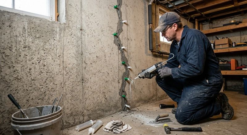 Foundation Crack Repair in Dracut, MA