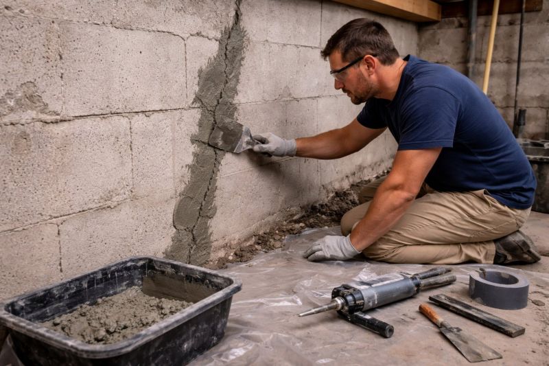 Foundation Crack Repair in Holliston, MA