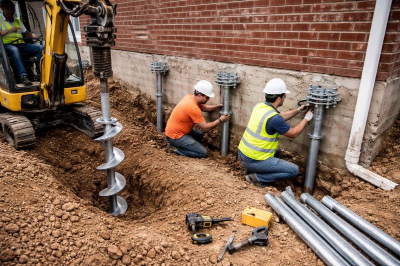 Helical Piers Installation in Malden, MA