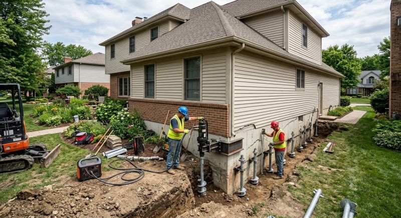 Helical Piers Installation in Malden, MA