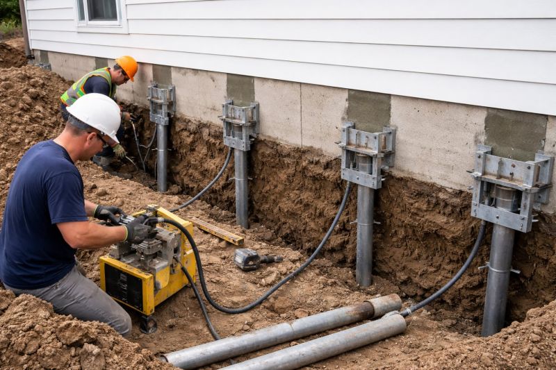 Helical Piers Installation in Malden, MA