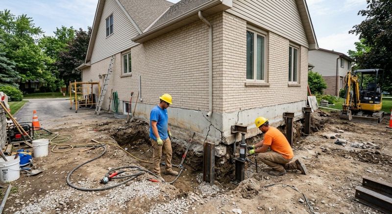 Helical Piers Installation in Malden, MA