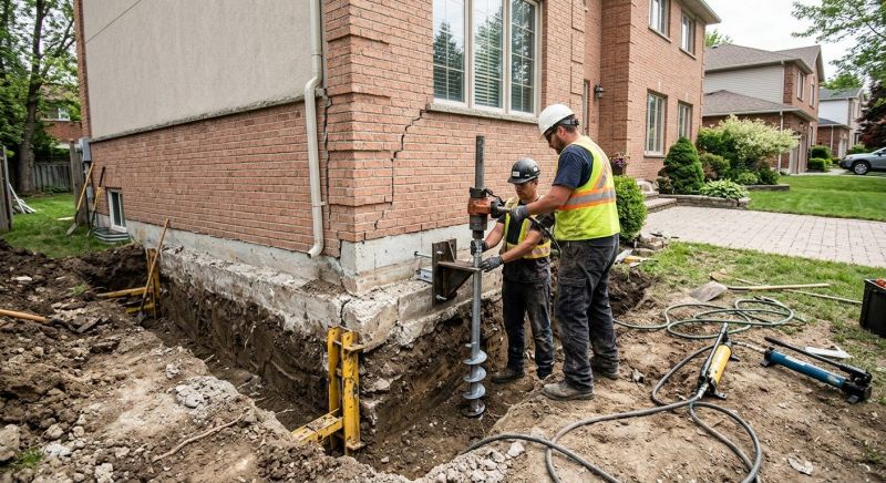 Sinking Foundation Repair in Acton, MA