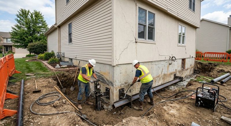 Sinking Foundation Repair in Braintree, MA