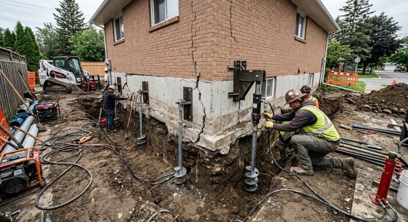Sinking Foundation Repair in Braintree, MA