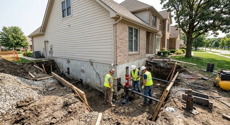 Sinking Foundation Repair in Brockton, MA