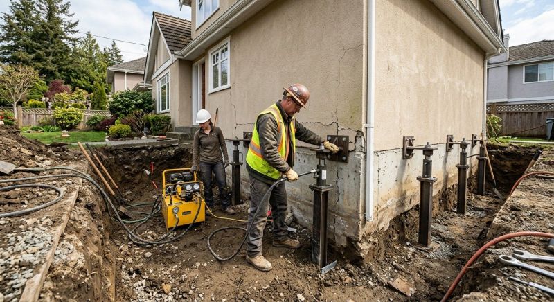 Sinking Foundation Repair in Hull, MA