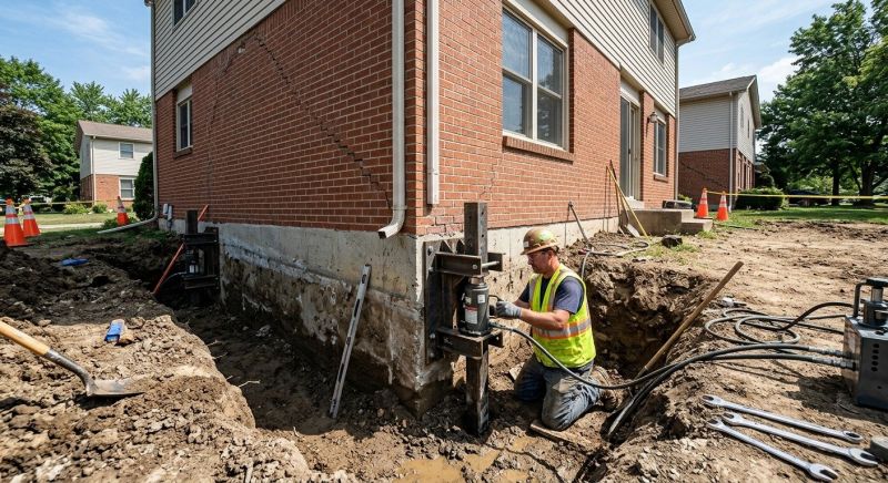 Sinking Foundation Repair in Sudbury, MA