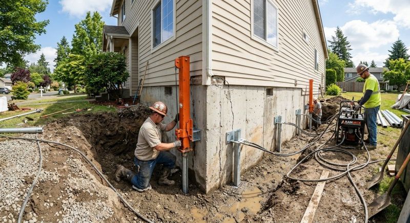 Sinking Foundation Repair in Walpole, MA